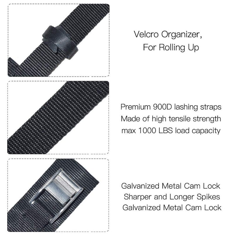 PERCARE Premium 'No Scratch' Tie Down Straps for Surfboards, Heavy Duty Cam Buckle Lashing Straps for Paddle Boards, Kayaks and Canoes (13 Feet) - Image 2